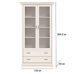 Шафа вітрина для посуду у вітальню Соната нью 2D2S 110 см кашемір у стилі неокласика