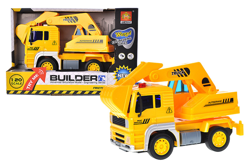 Вантажівка з краном інерційна, озвучена, зі світлом, в кор.24*15,5*11,5см /36/, фото 1