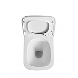 Унітаз підвісний прямокутний Premium KVADRO Rimless безободковий з дюропластовим сидінням soft-close 640052, фото 3