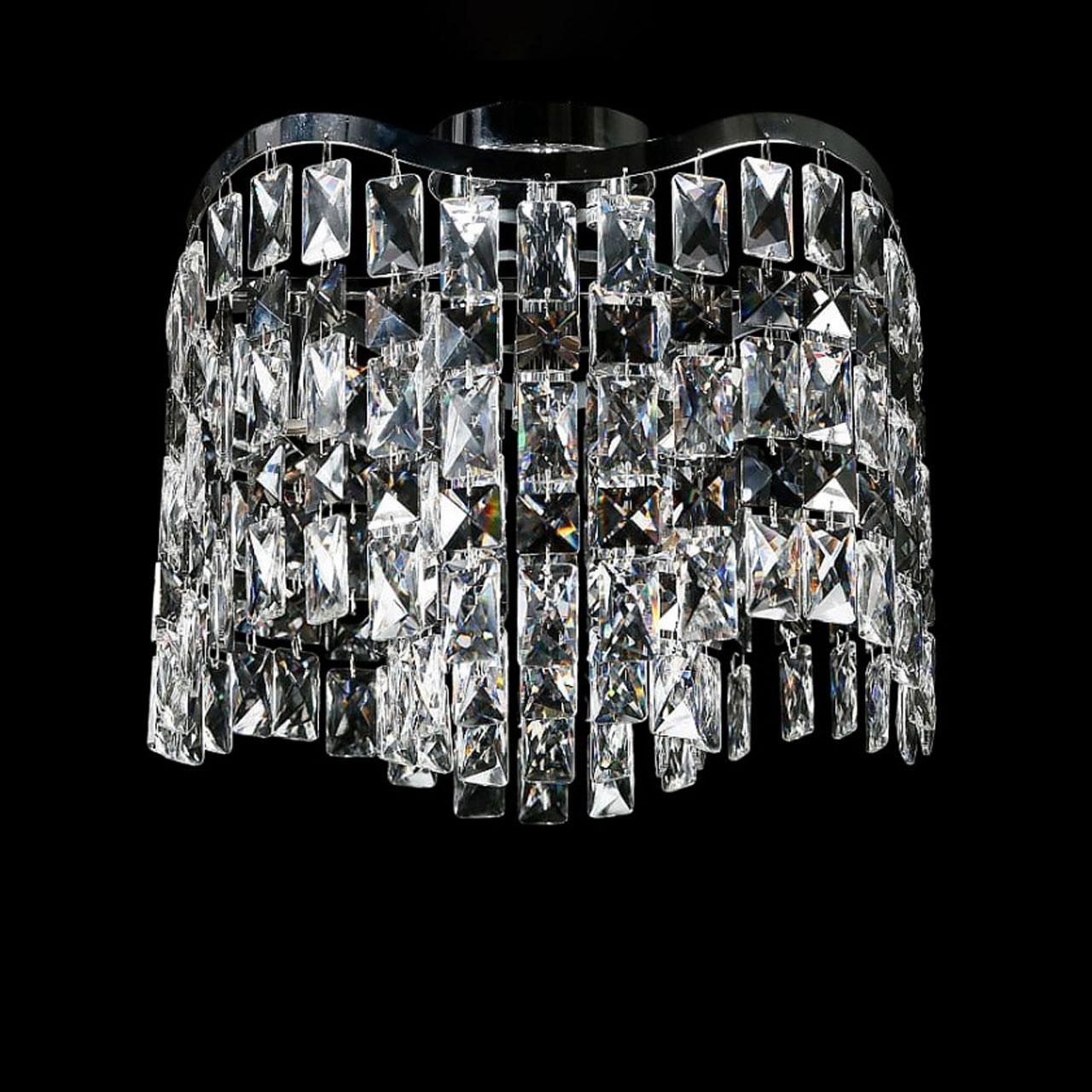 Кришталева люстра стельова на 5 ламп E14 колір хром VL-LGH01461/5 CR, фото 1