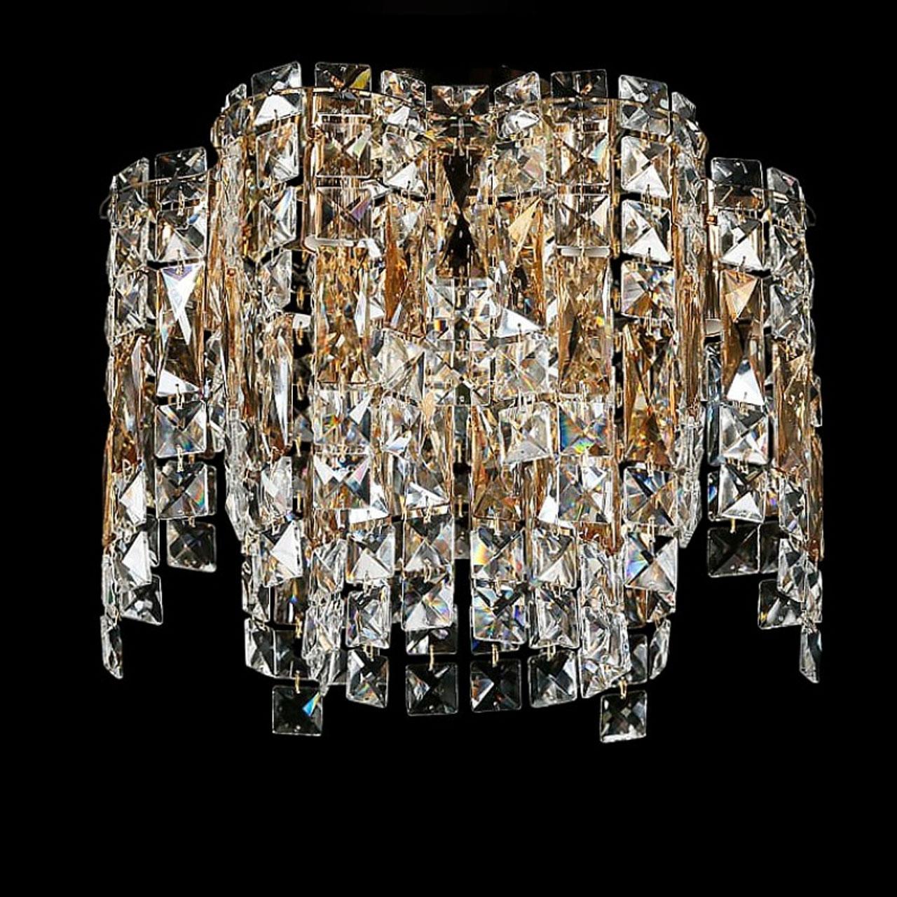 Кришталева люстра стельова на 6 ламп E14 колір золотий VL-LGH01471/6 FGD, фото 1