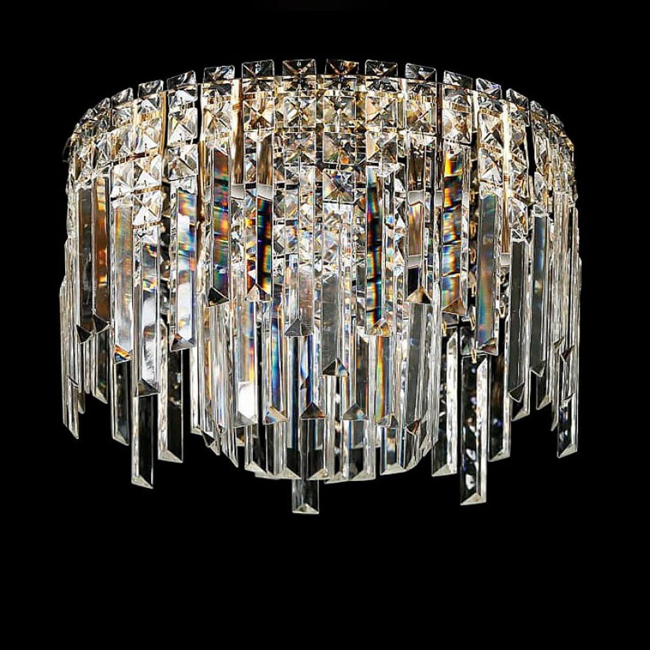 Кришталева люстра стельова на 6 ламп E14 колір золотий VL-LGH01440/6 FGD, фото 1