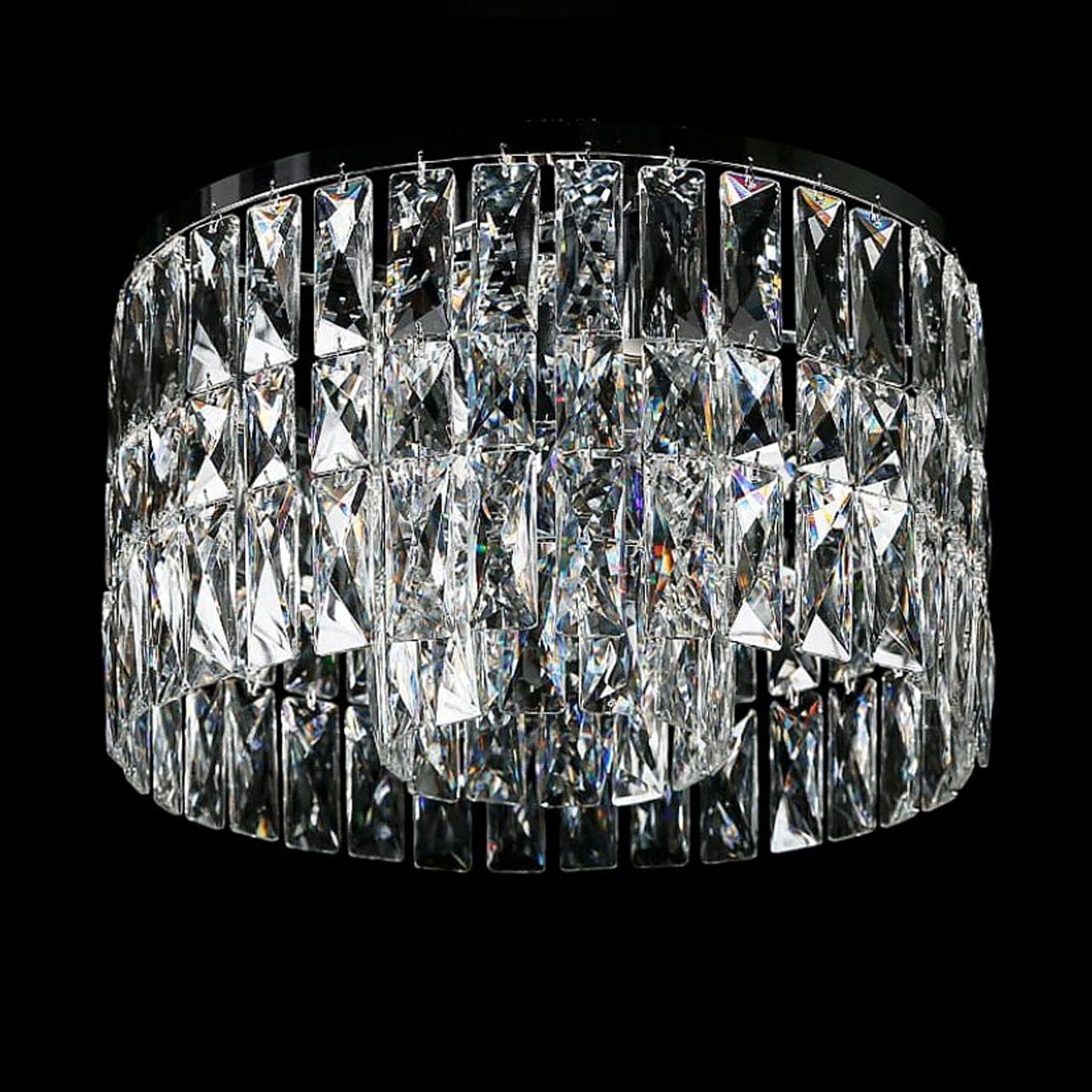 Кришталева люстра стельова на 5 ламп E14 колір хром VL-LGH01455/5 CR, фото 1