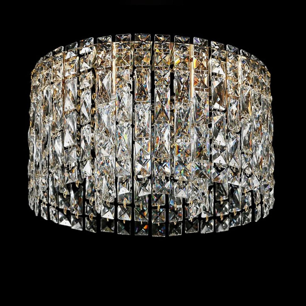 Кришталева люстра стельова на 6 ламп E14 колір золотий VL-LGH01449/6 FGD, фото 1