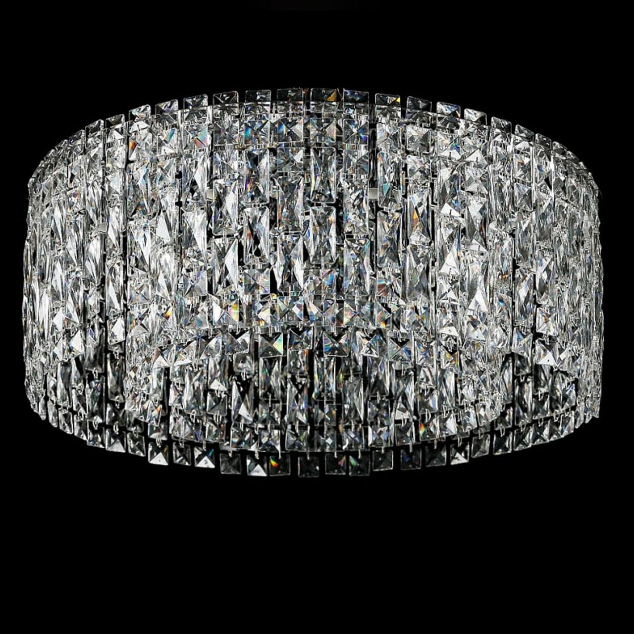 Кришталева люстра стельова на 10 ламп E14 колір хром VL-LGH01449/10 CR, фото 1