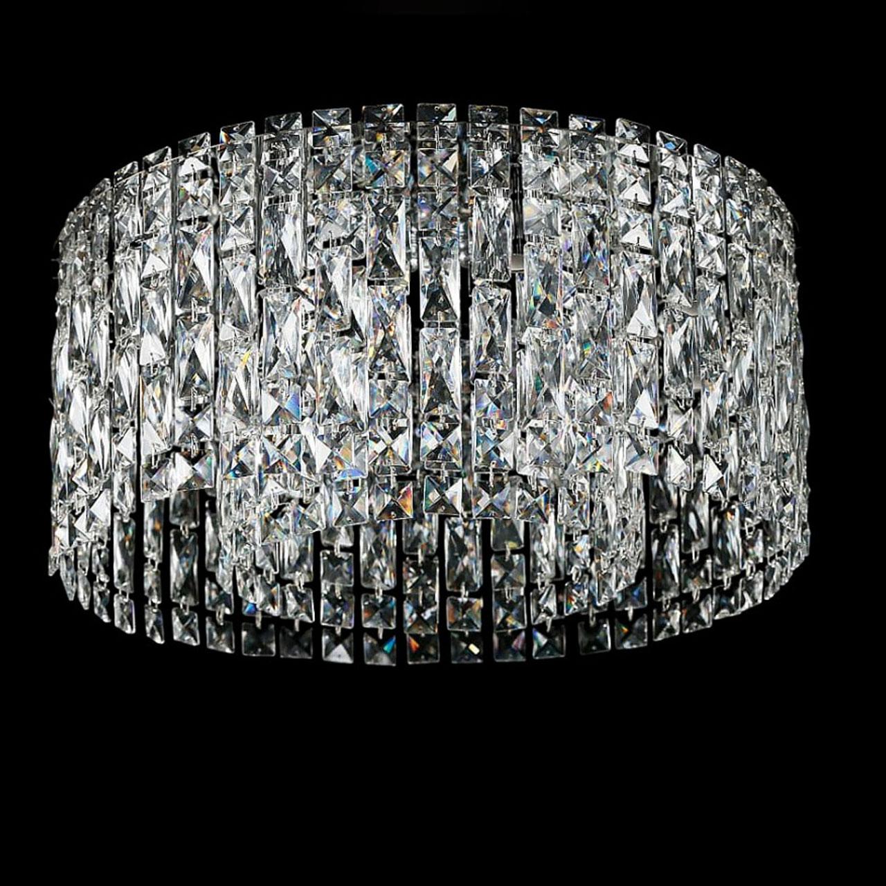 Кришталева люстра стельова на 8 ламп E14 колір хром VL-LGH01449/8 CR, фото 1