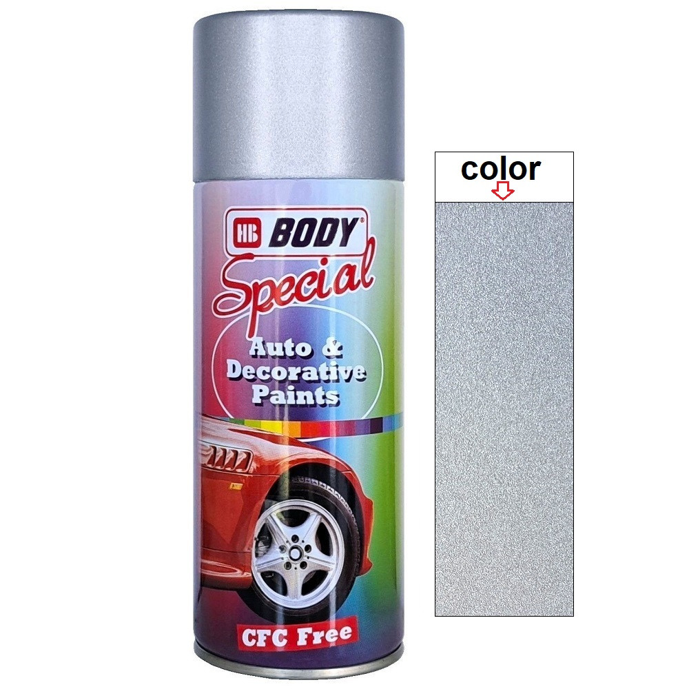 Автоемаль спрей для дисків сріблястий великозернистий металік Body 311 Spray Silver Metallic Paint 400мл
