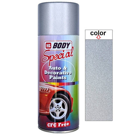 Автоемаль спрей для дисків сріблястий великозернистий металік Body 311 Spray Silver Metallic Paint 400мл, фото 1