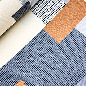 Фланель "Абстракція коричнева, сіра, синя, молочна" 220 см