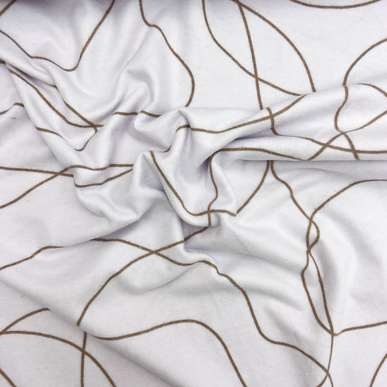 Фланель "Лінії коричневі на блідо-бузковому" 220 см, фото 1