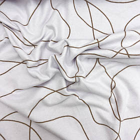 Фланель "Лінії коричневі на блідо-бузковому" 220 см