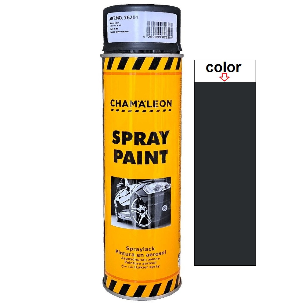 Акрилова автоемаль спрей для дисків чорна матова Chameleon Wheel Spray Paint Matt Black RAL 9005M 500мл