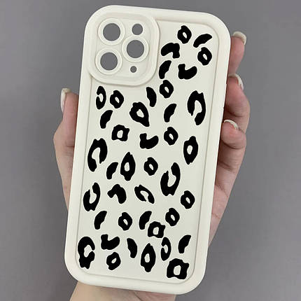 Чохол для iPhone 11 Pro молочний з великими бортами з принтом чорний леопард на айфон 11 про w01l, фото 1