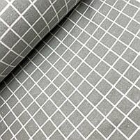 Фланель "Клітинка біла на сірому" 220 см, фото 4