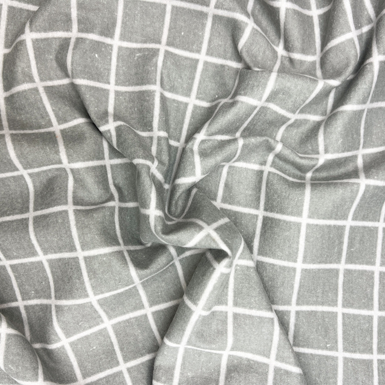 Фланель "Клітка біла на сірому" 220 см, фото 1