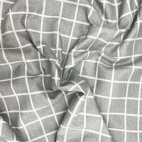 Фланель "Клітка біла на сірому" 220 см