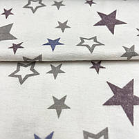 Фланель "Зіркахід сірий на білому" 220 см, фото 4