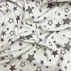 Фланель "Зіркахід сірий на білому" 220 см