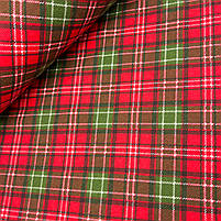 Фланель "Клітка різдвяна червоно-зелена" 240 см, фото 2