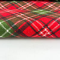 Фланель "Клітка різдвяна червоно-зелена" 240 см, фото 4