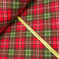 Фланель "Клітка різдвяна червоно-зелена" 240 см, фото 3