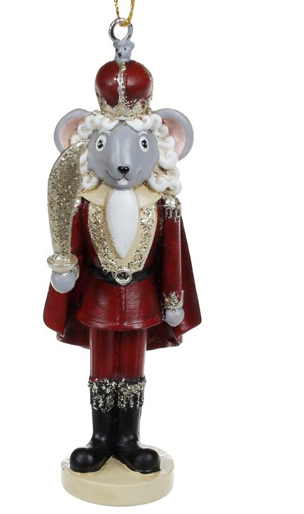 Ялинкова іграшка Мишачий король у плащі, 10см, фото 1