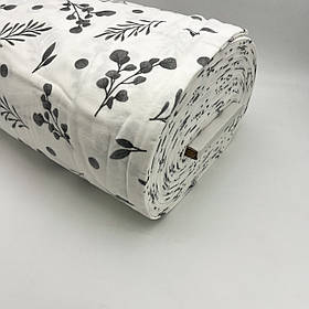 Фланель "Польові квіти, трави сірі" 240 см