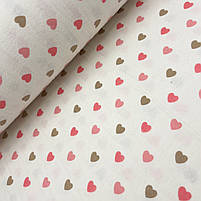 Фланель "Серця рожево-бежеві" 240 см, фото 2