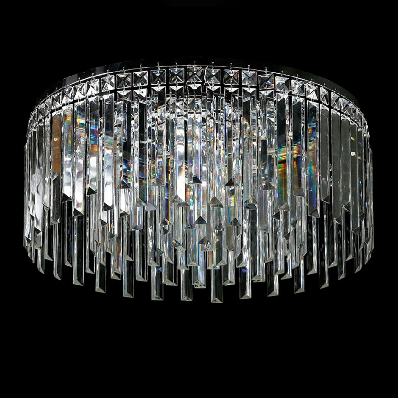 Кришталева люстра стельова на 9 ламп E14 колір хром VL-LGH01453/9 CR, фото 1