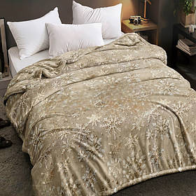 Флісовий плед 150х220 Сніжинки (11193-1) Покривало з мікрофібри Велсофт