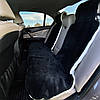 Хутряні накидки універсальні чохли - майка на заднє сидіння авто з овчини (Еко-хутро) чорні, фото 7