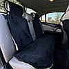 Хутряні накидки універсальні чохли - майка на заднє сидіння авто з овчини (Еко-хутро) чорні, фото 6