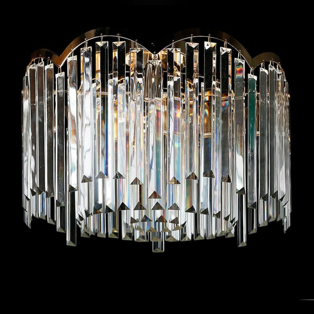 Кришталева люстра стельова на 7 ламп E14 колір золотий VL-LGH01462/7 FGD, фото 1