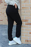 Жіночі теплі чорні спортивні штани тринитка на байці, фото 4