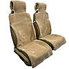 Хутряні накидки універсальні чохли - майки на 2 передні та заднє сидіння авто з овчини (Еко-хутро) бежеві, фото 6