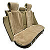 Хутряні накидки універсальні чохли - майки на 2 передні та заднє сидіння авто з овчини (Еко-хутро) бежеві, фото 7