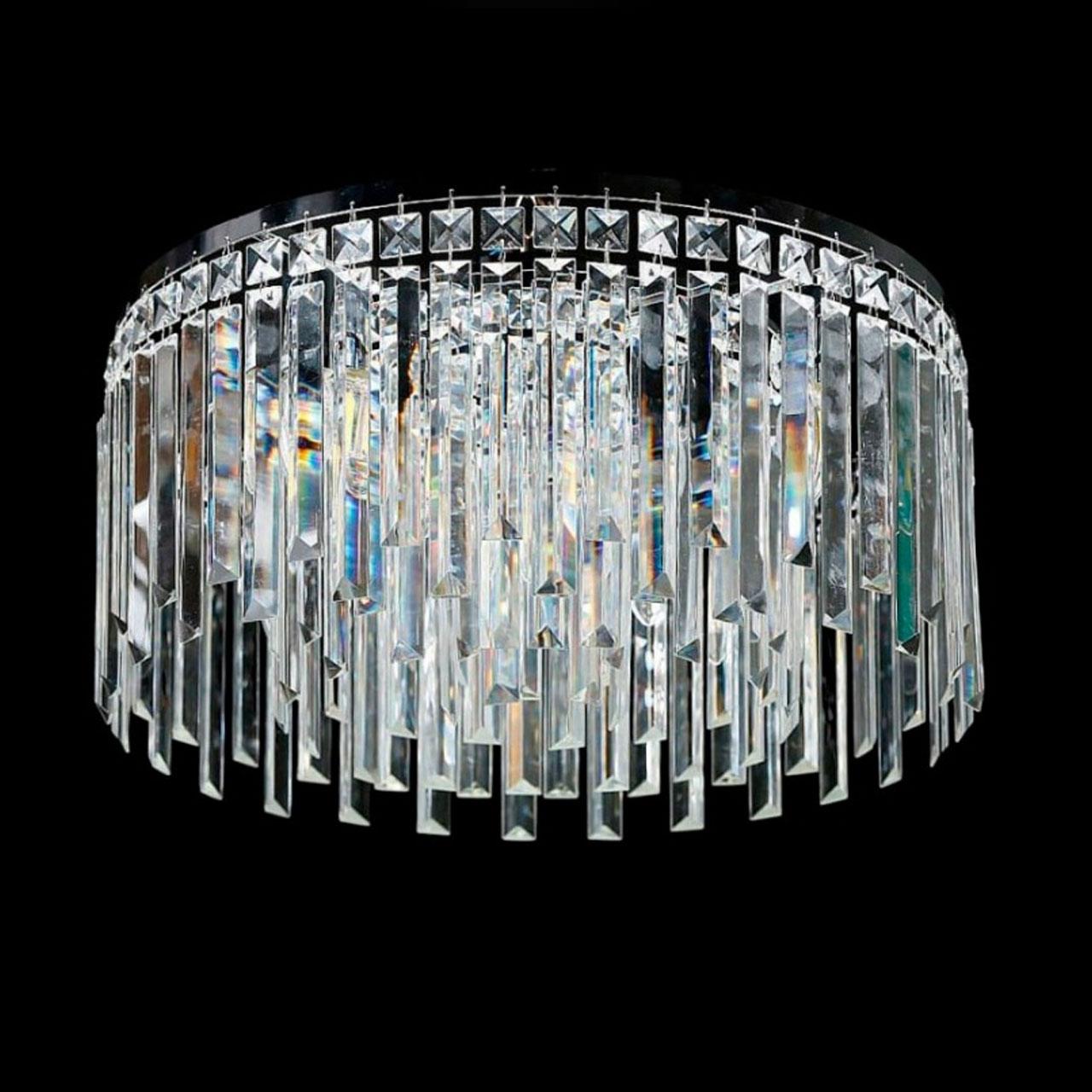 Кришталева люстра стельова на 5 ламп E14 колір хром VL-LGH01453/5 CR, фото 1