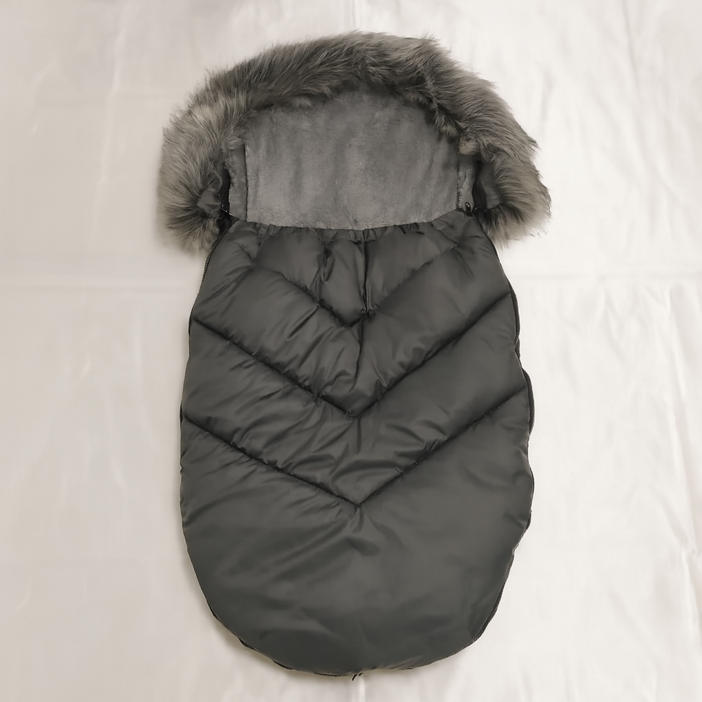 Зимовий дитячий конверт у коляску сірий — теплий, водонепроникний, комфортний, фото 1