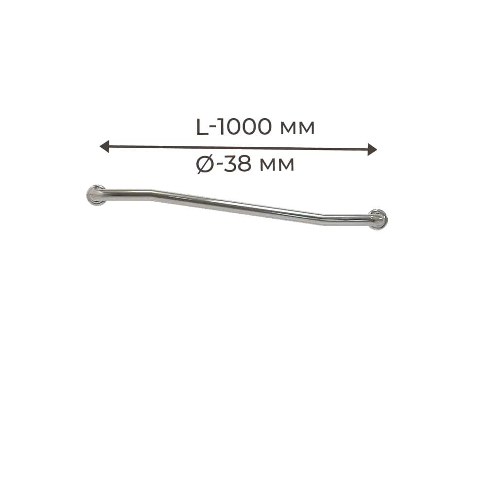Поручень для людей з інвалідністю (МГН) на стіну у ванну INVO, ламана, розмір 1000 мм, D труби - 38 мм, фото 1