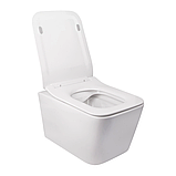 Унітаз підвісний прямокутний KVADRO Rimless безободковий з дюропластовим сидінням soft-close 670007, фото 2