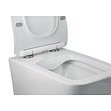 Унітаз підвісний прямокутний KVADRO Rimless безободковий з дюропластовим сидінням soft-close 670007, фото 3