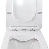 Унітаз підвісний прямокутний KVADRO Rimless безободковий з дюропластовим сидінням soft-close 670007, фото 4