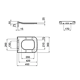 Унітаз підвісний прямокутний KVADRO Rimless безободковий з дюропластовим сидінням soft-close 670007, фото 8