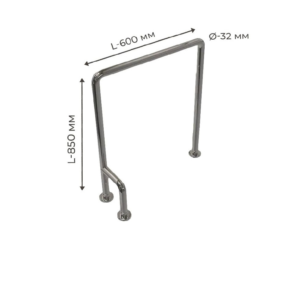 Поручень для людей з інвалідністю (МГН) підлоговий INVO П-подібний правий та лівий, фото 1