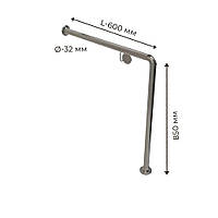 Поручень для людей з інвалідністю (МГН) підлоговий INVO Г-подібний з кріпленням у стіну правий і лівий