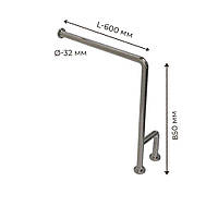 Поручень для людей з інвалідністю (МГН) підлогово-настінний INVO Г-подібний правий і лівий