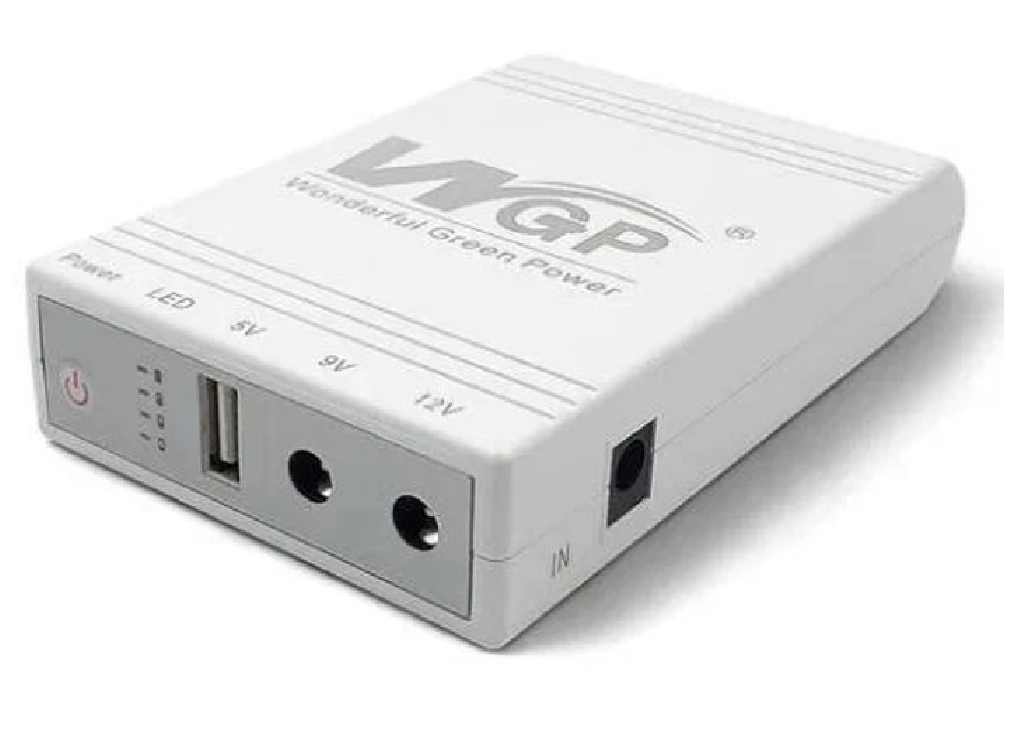 ДБЖ для роутера повербанк MINI DC UPS WGP103 (10400mAh 5V 9V 12V) білий, фото 1