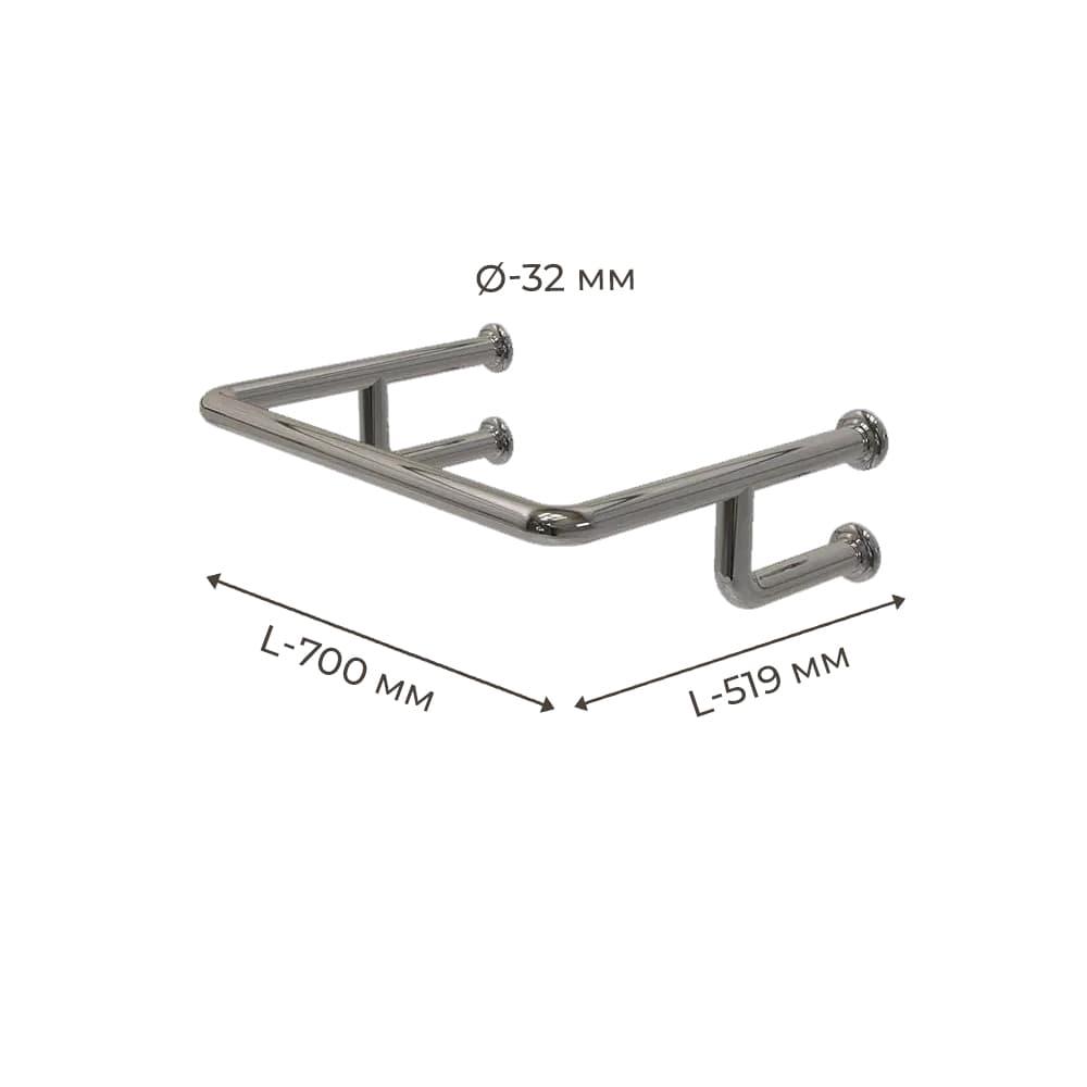 Поручень для людей з інвалідністю (МГН) на стіну для раковини INVO верхній із нержавіючої сталі, фото 1