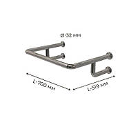 Поручень для людей з інвалідністю (МГН) на стіну для раковини INVO верхній із нержавіючої сталі