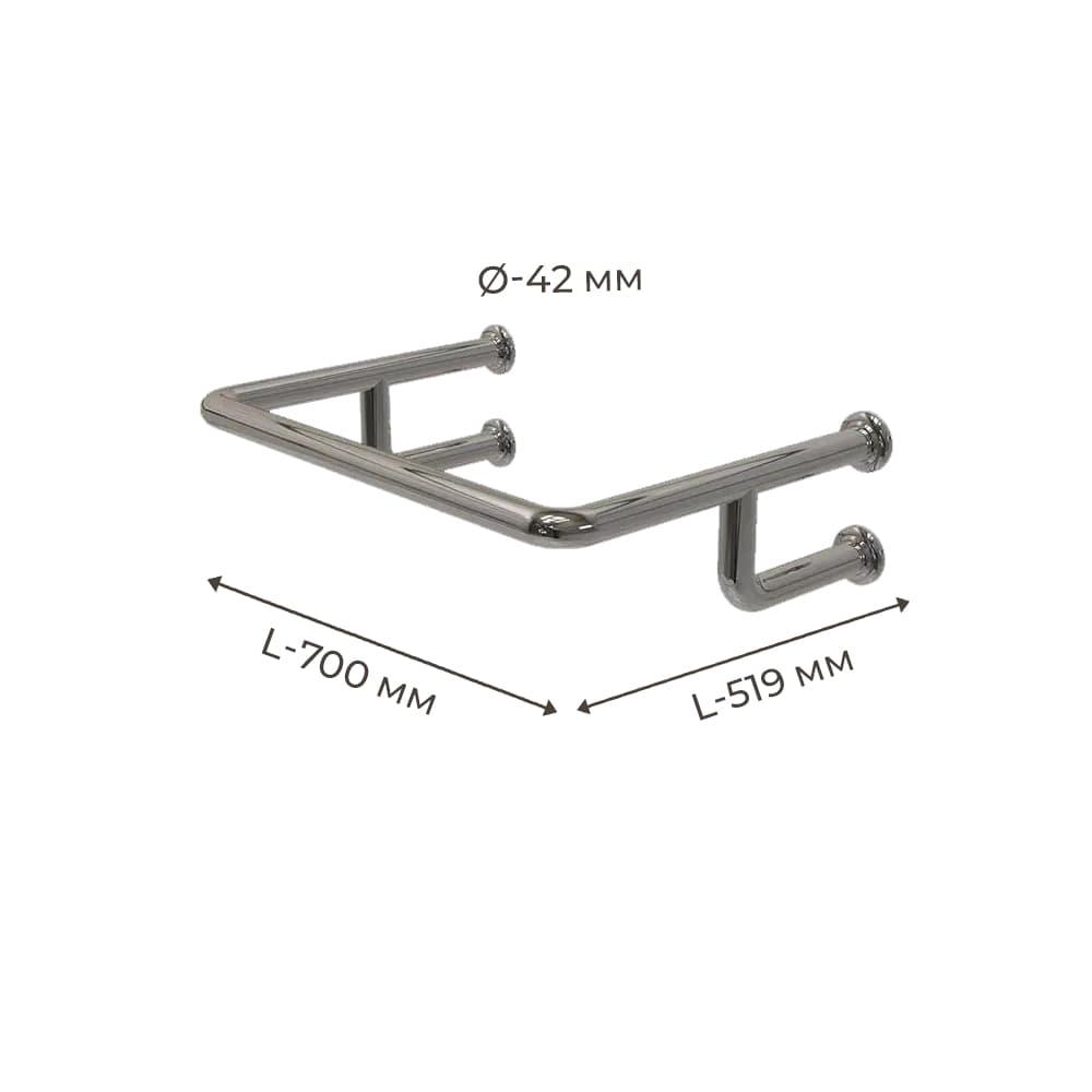 Поручень для людей з інвалідністю (МГН) на стіну для раковини INVO верхній із нержавіючої сталі, фото 1